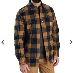 Carhartt Men's Flannel Sherpa Lined Shirt Jacket